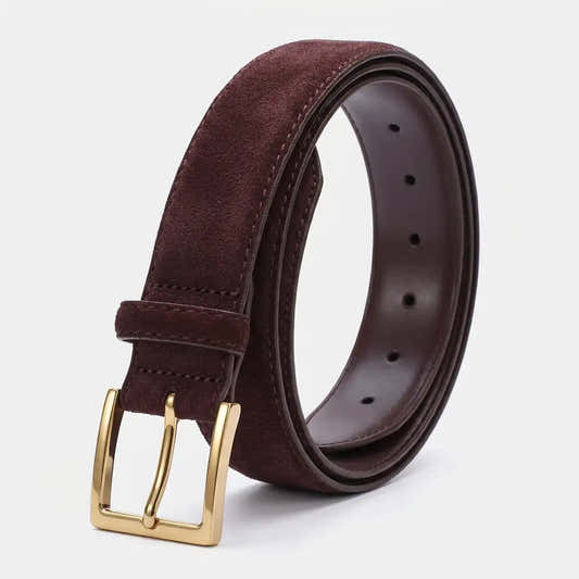 Ceinture en daim cuir véritable pour femme, boucle carrée – vue 1