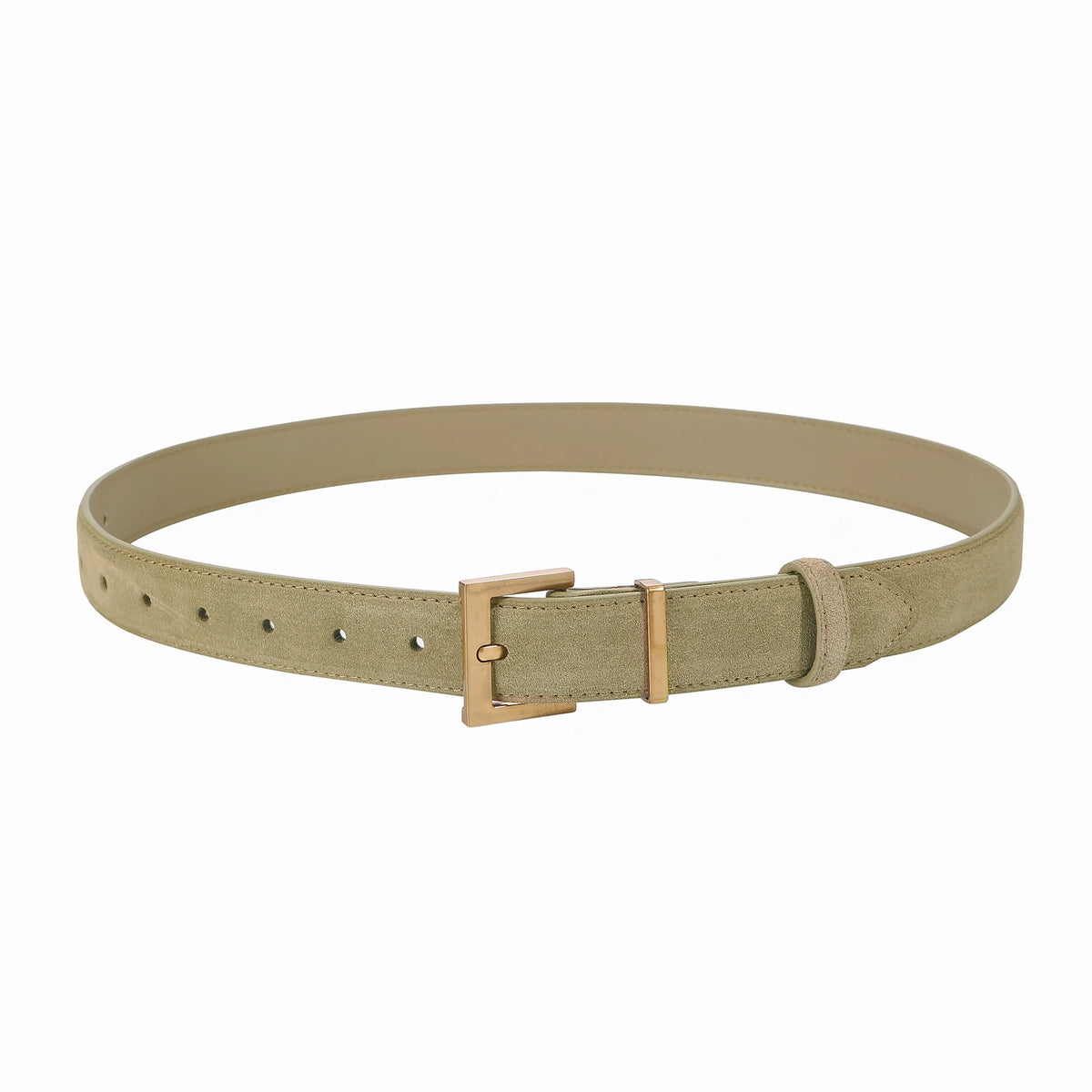 Ceinture en daim cuir véritable pour femme, boucle carrée – vue 6