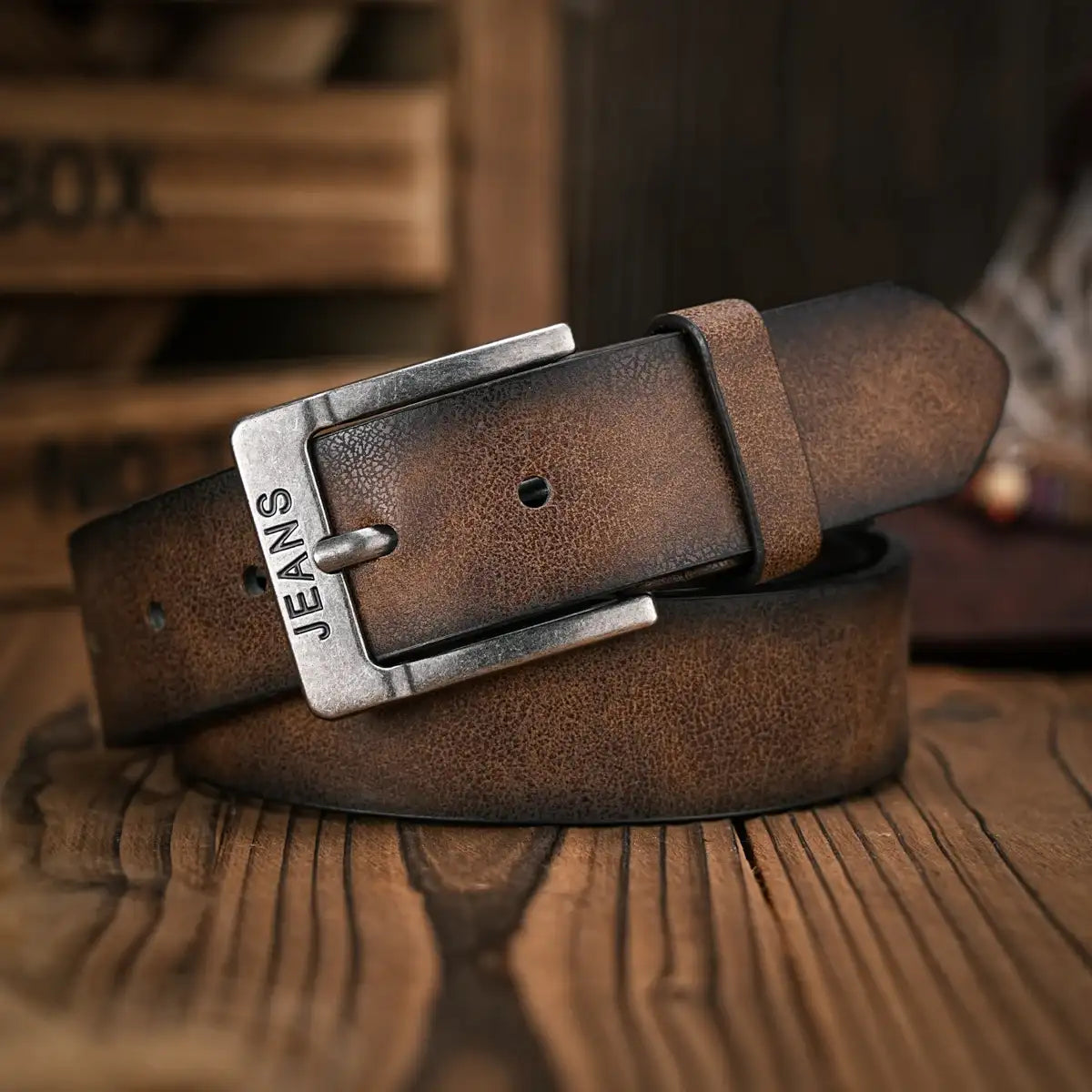 Ceinture en faux cuir mixte à boucle en métal, style rétro – vue 1