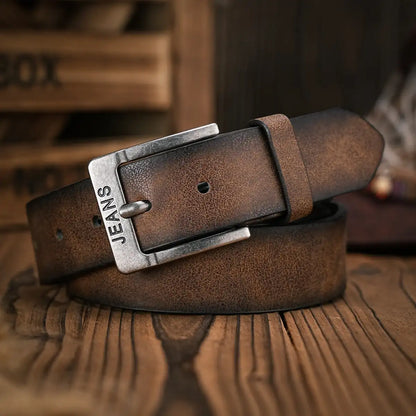 Ceinture en faux cuir mixte à boucle en métal, style rétro – vue 1