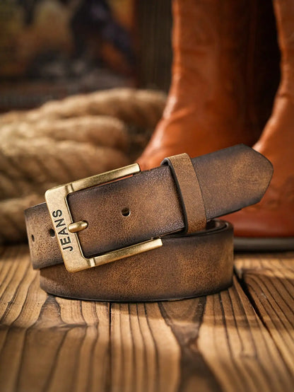 Ceinture en faux cuir mixte à boucle en métal, style rétro – vue 5