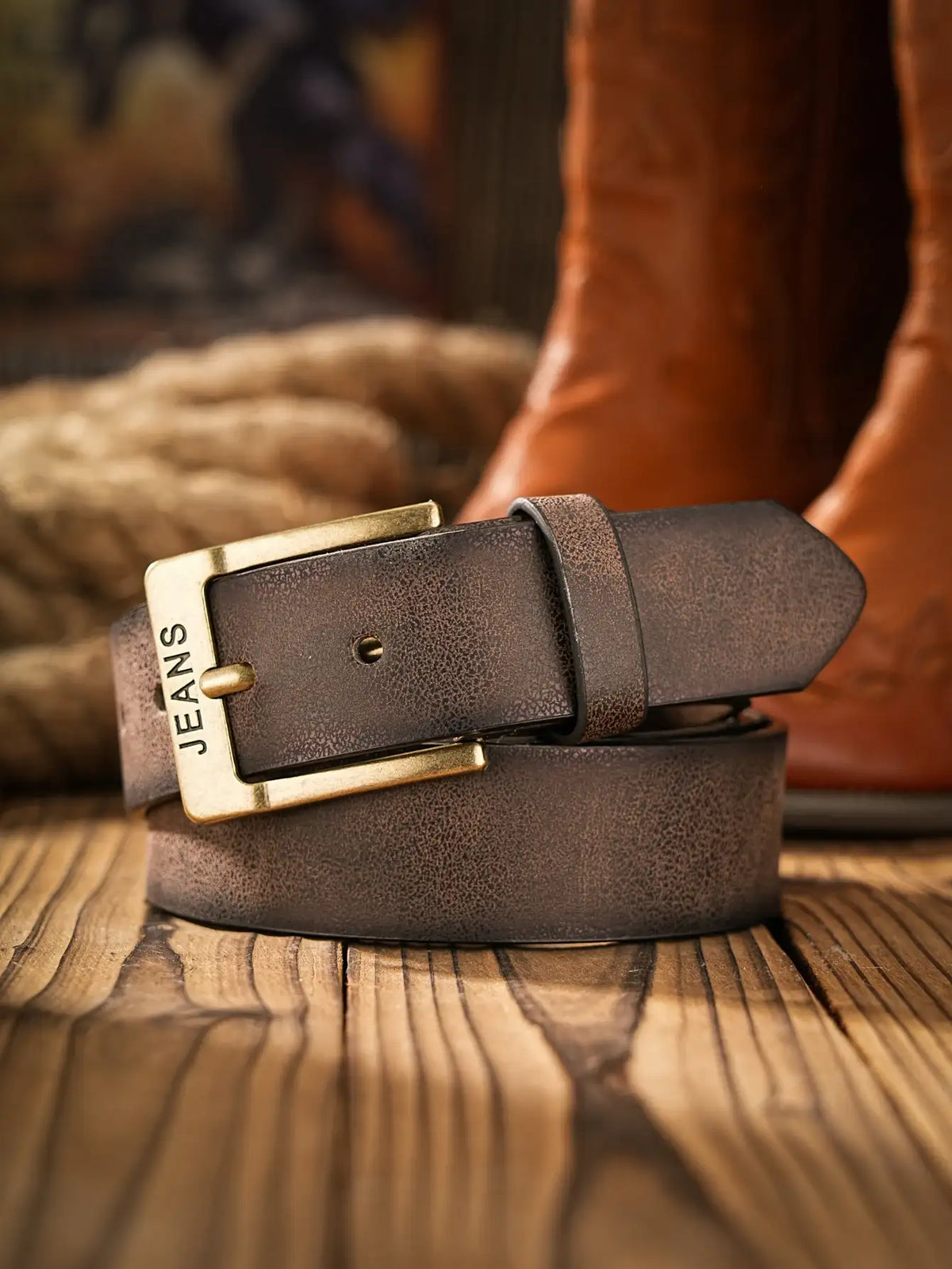 Ceinture en faux cuir mixte à boucle en métal, style rétro – vue 6