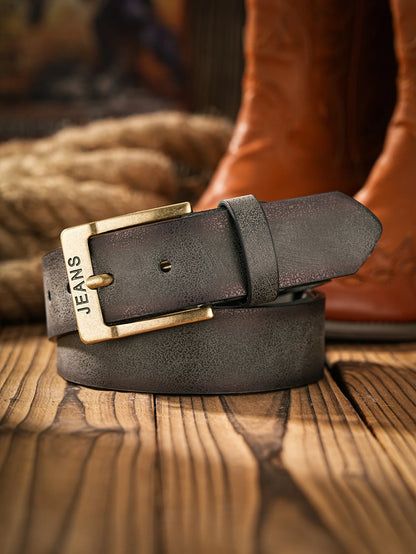 Ceinture en faux cuir mixte à boucle en métal, style rétro – vue 7