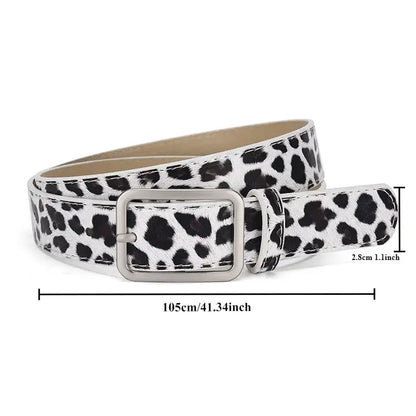 Ceinture en faux cuir unisexe à boucle carrée – vue 1