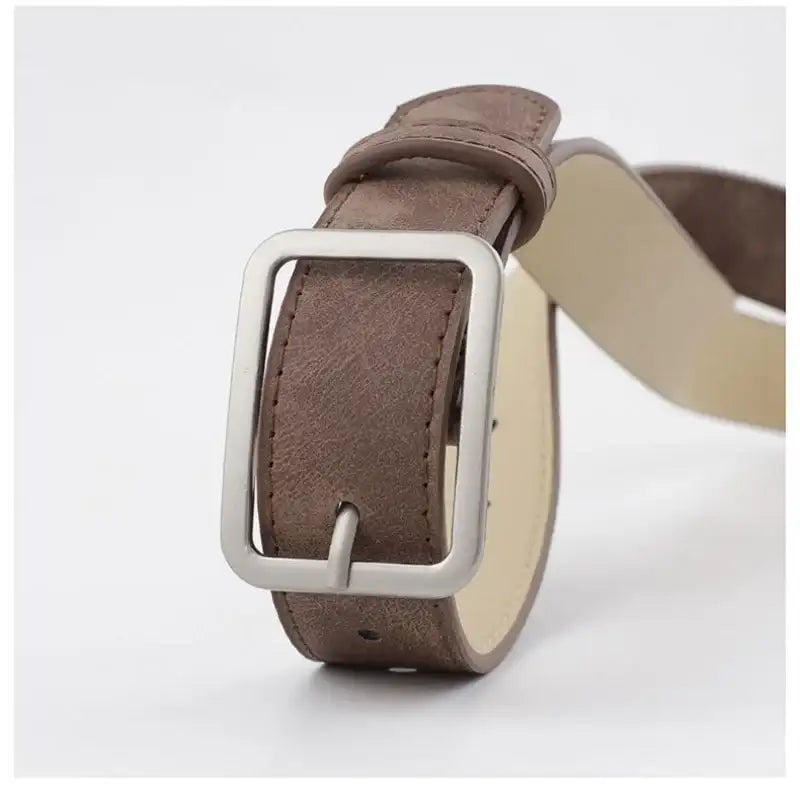 Ceinture en faux cuir unisexe à boucle carrée – vue 3