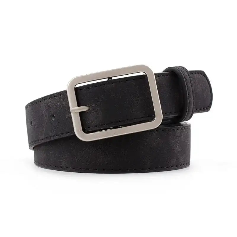 Ceinture en faux cuir unisexe à boucle carrée – vue 4