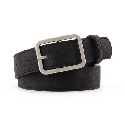 Ceinture en faux cuir unisexe à boucle carrée – vue 4