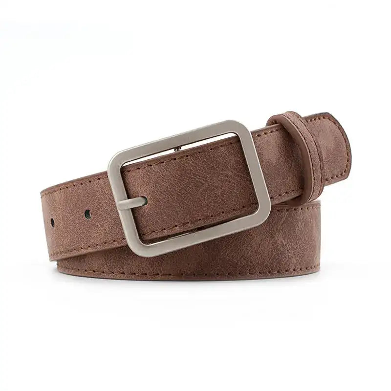 Ceinture en faux cuir unisexe à boucle carrée – vue 5