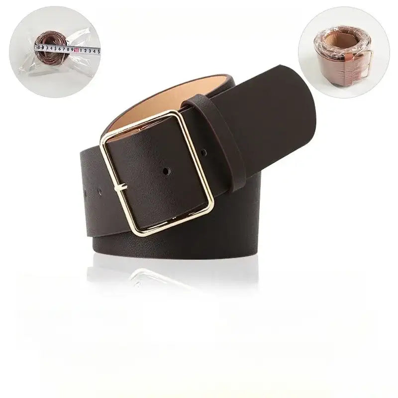 Ceinture pour femme à boucle élégante, manteau et jean – vue 11