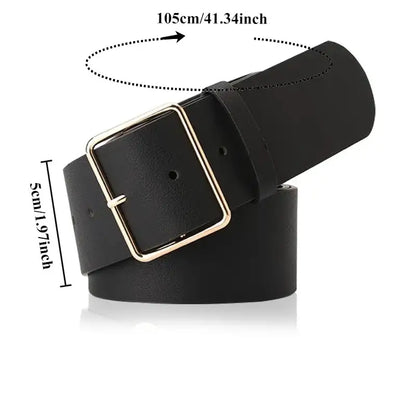 Ceinture pour femme à boucle élégante, manteau et jean – vue 2