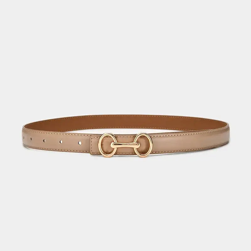 Ceinture fine en cuir de vachette pour femme, pull et robe – vue 12