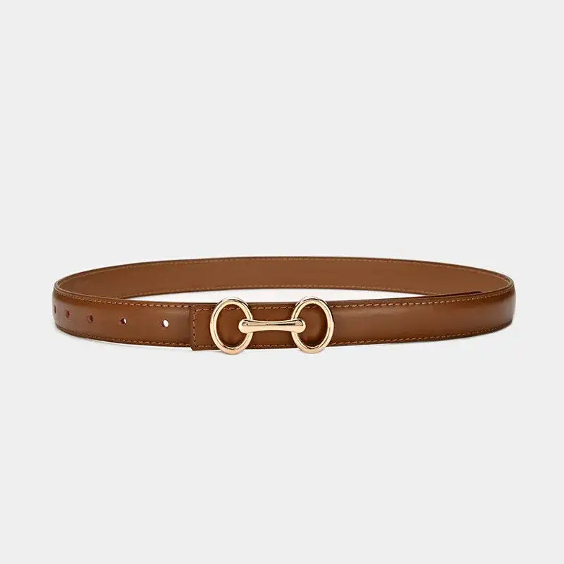 Ceinture fine en cuir de vachette pour femme, pull et robe – vue 13