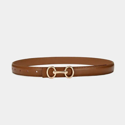 Ceinture fine en cuir de vachette pour femme, pull et robe – vue 13