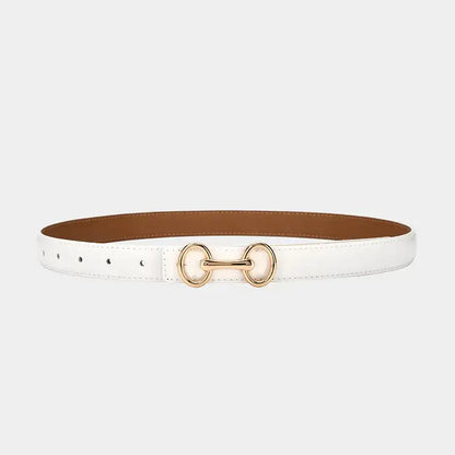 Ceinture fine en cuir de vachette pour femme, pull et robe – vue 14