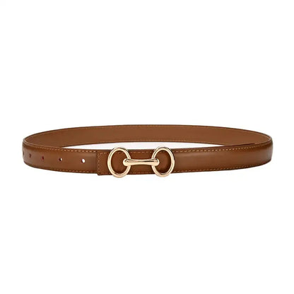 Ceinture fine en cuir de vachette pour femme, pull et robe – vue 5