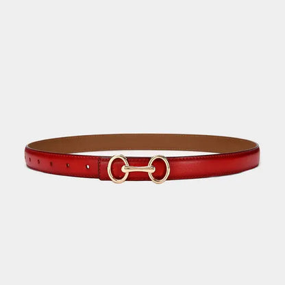 Ceinture fine en cuir de vachette pour femme, pull et robe – vue 7