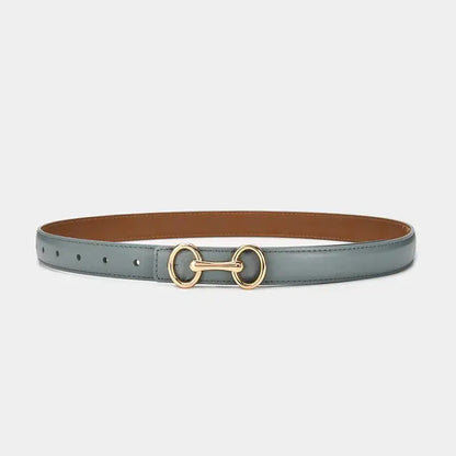Ceinture fine en cuir de vachette pour femme, pull et robe – vue 8