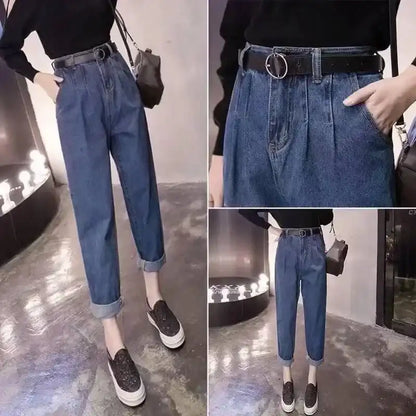 Ceinture fine en faux cuir pour femme à boucle ronde – vue 4