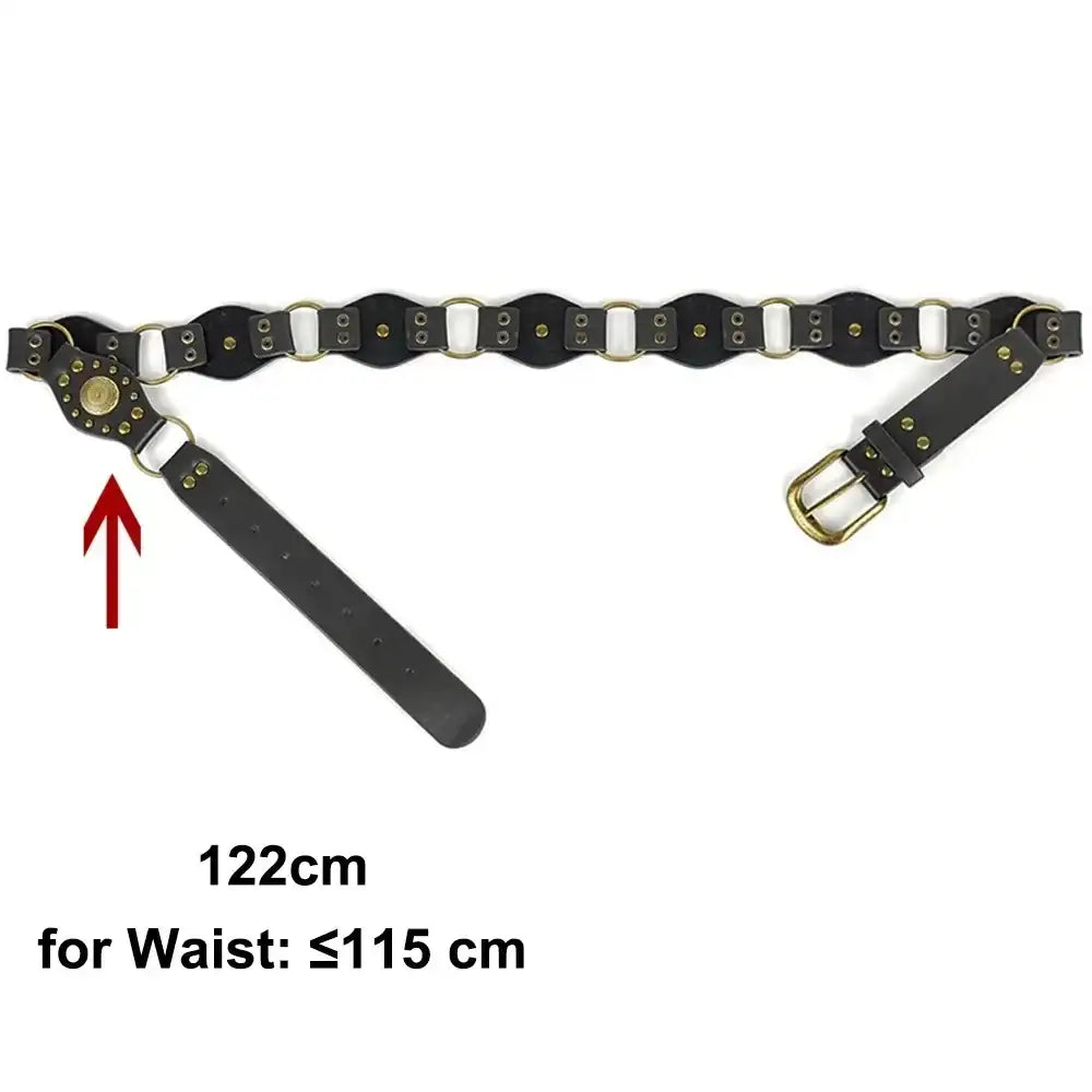 Ceinture large en faux cuir pour femme à œillets et rivets – vue 11