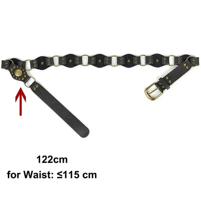 Ceinture large en faux cuir pour femme à œillets et rivets – vue 11