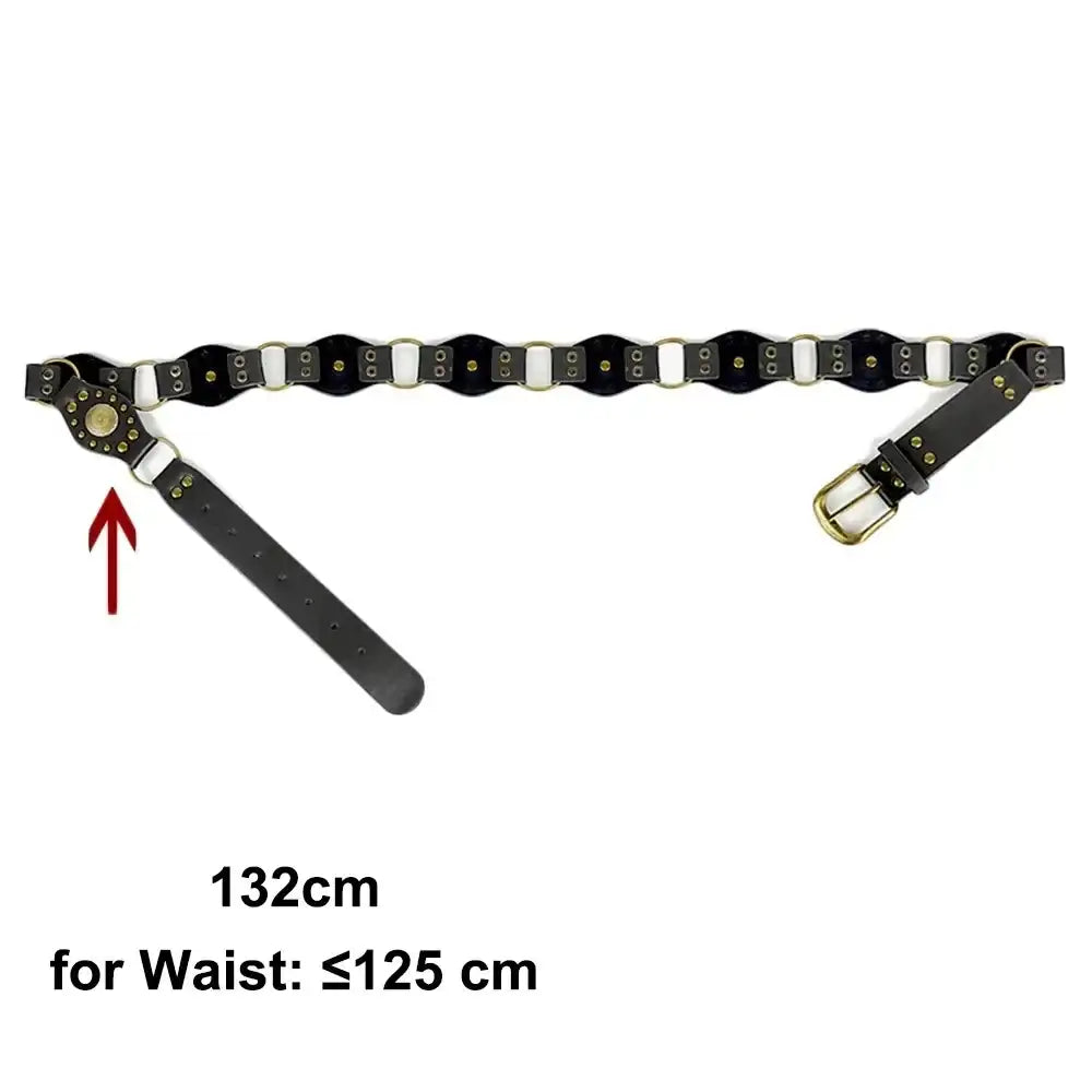 Ceinture large en faux cuir pour femme à œillets et rivets – vue 12