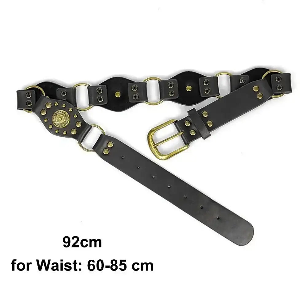 Ceinture large en faux cuir pour femme à œillets et rivets – vue 14