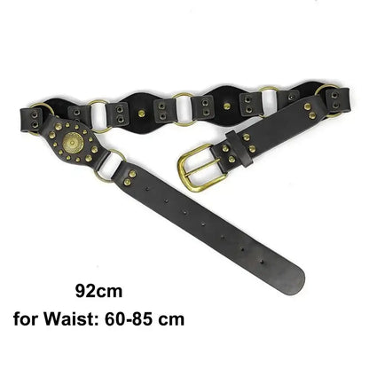 Ceinture large en faux cuir pour femme à œillets et rivets – vue 14