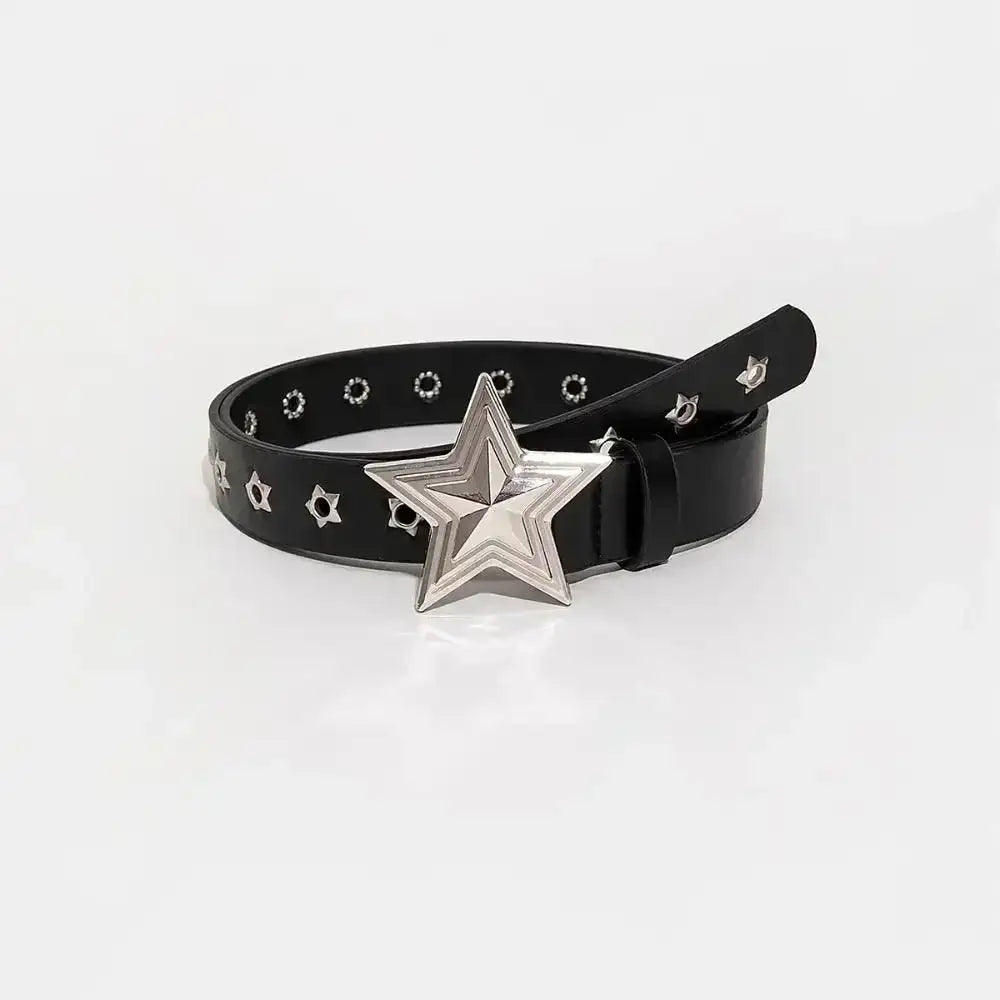 Ceinture large en faux cuir pour femme à œillets et rivets – vue 18