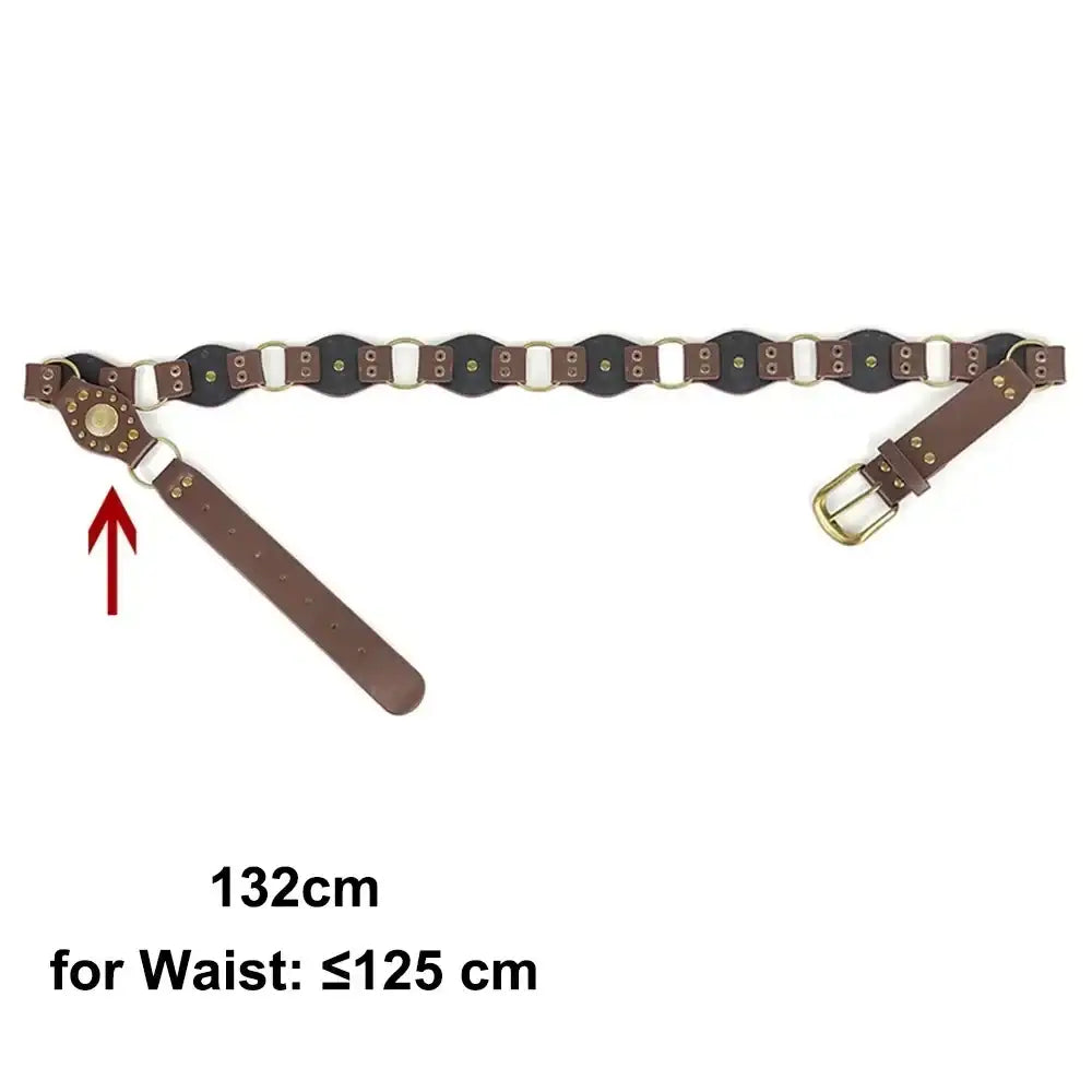 Ceinture large en faux cuir pour femme à œillets et rivets – vue 19