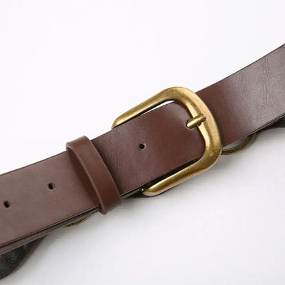 Ceinture large en faux cuir pour femme à œillets et rivets – vue 2