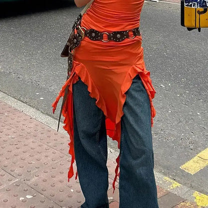 Ceinture large en faux cuir pour femme à œillets et rivets – vue 3