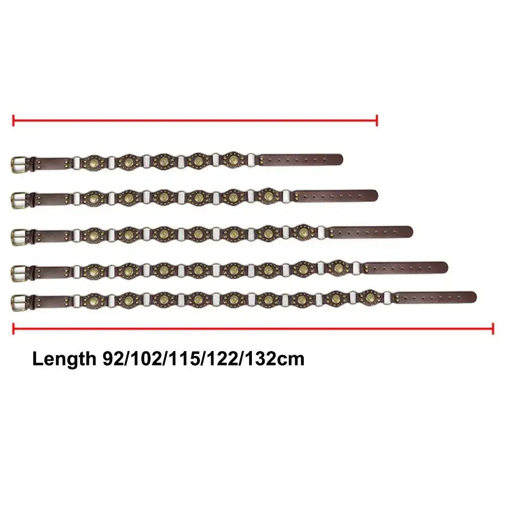 Ceinture large en faux cuir pour femme à œillets et rivets – vue 6