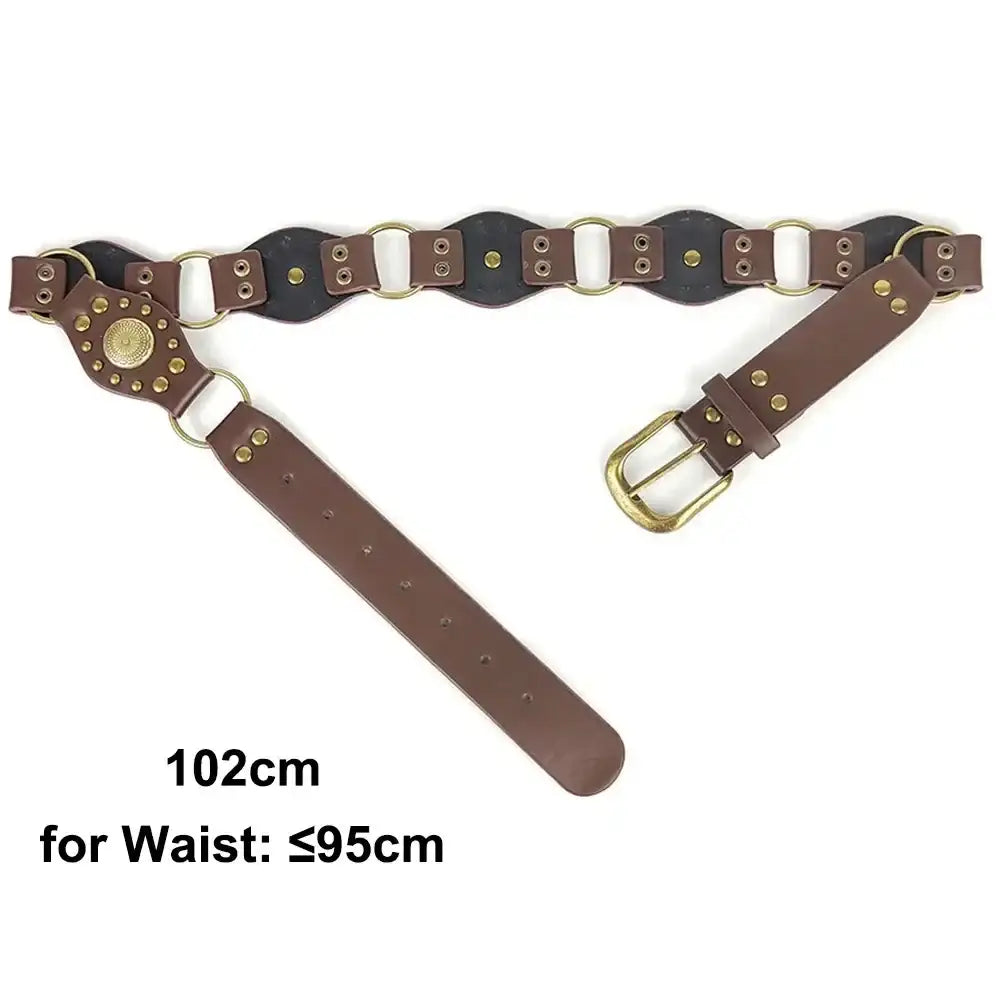 Ceinture large en faux cuir pour femme à œillets et rivets – vue 8