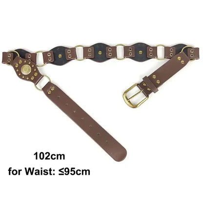 Ceinture large en faux cuir pour femme à œillets et rivets – vue 8