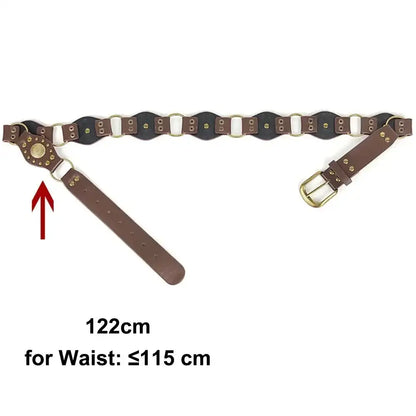 Ceinture large en faux cuir pour femme à œillets et rivets – vue 9