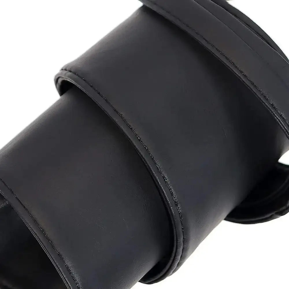 Ceinture obi large en cuir noir pour femme, lacets effet corset – vue 3