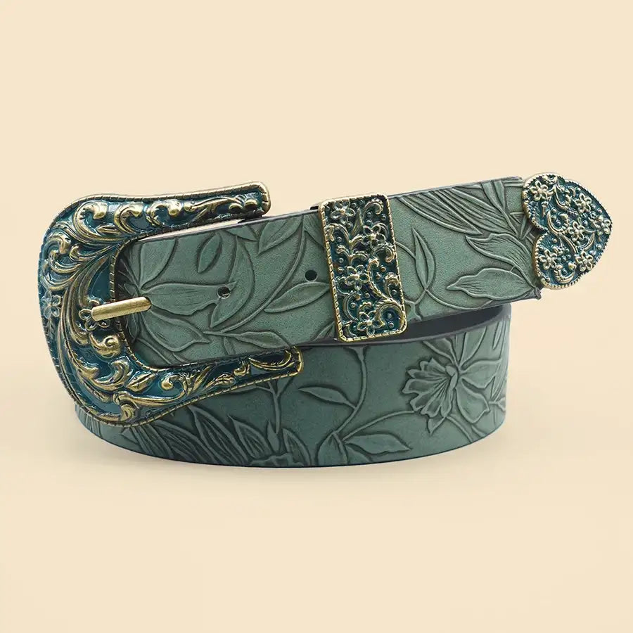 Ceinture réglable pour femme vert armée, souple et légère – vue 1