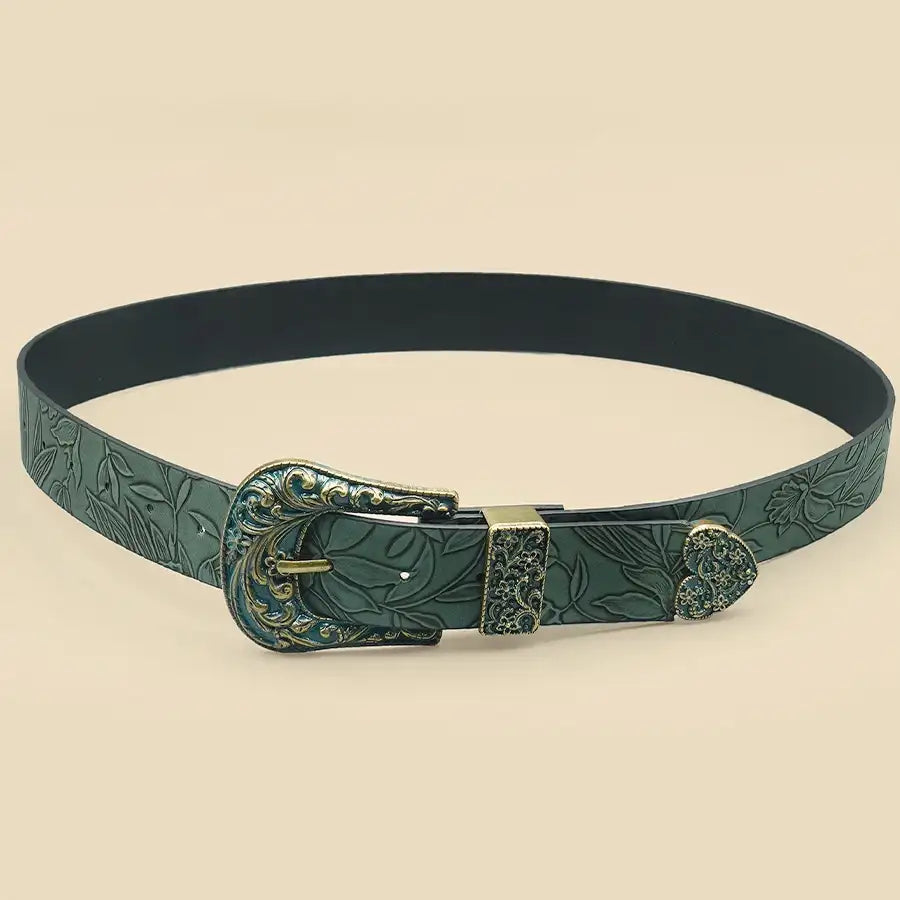 Ceinture réglable pour femme vert armée, souple et légère – vue 2