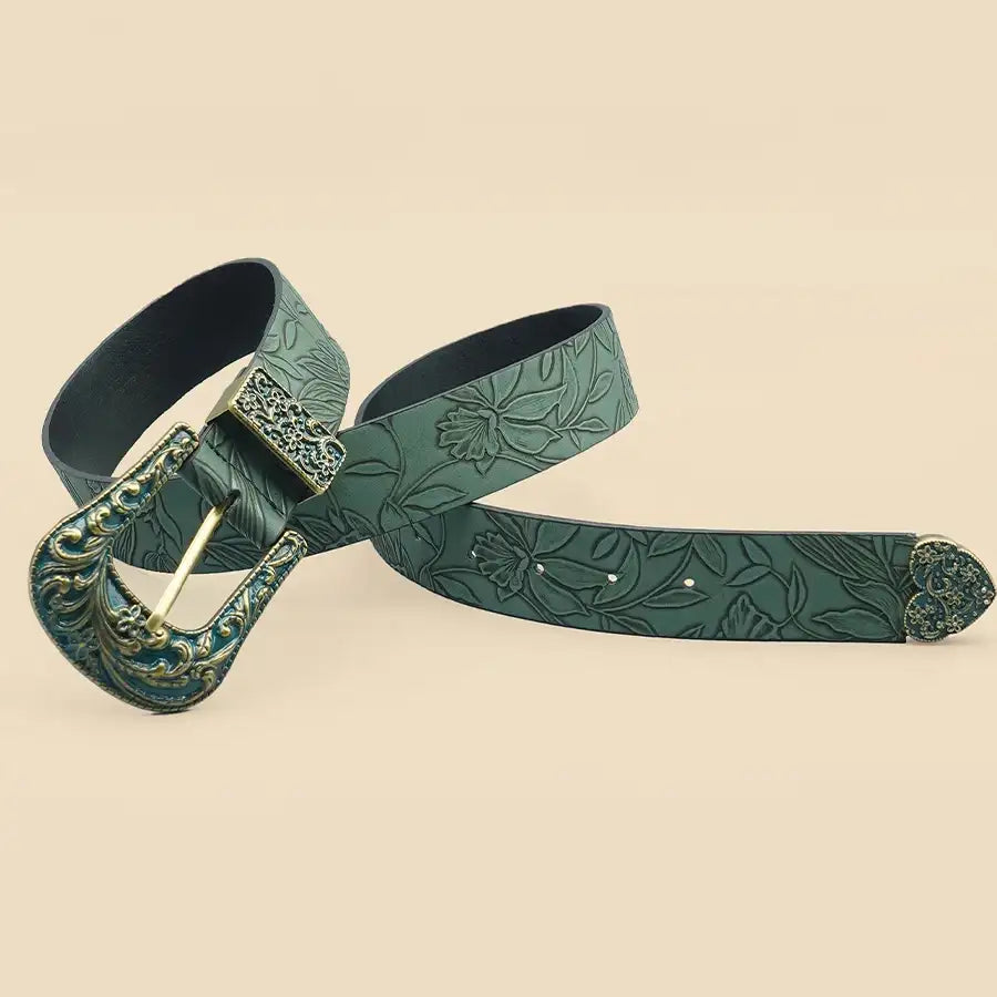 Ceinture réglable pour femme vert armée, souple et légère – vue 3
