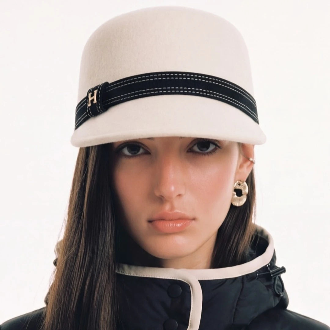 Chapeau cloche en feutre de laine pour femme, bord court – vue 1