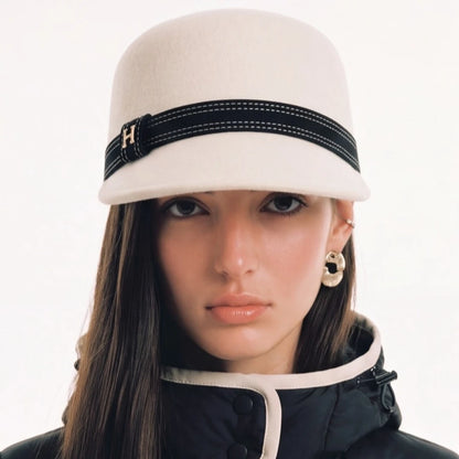 Chapeau cloche en feutre de laine pour femme, bord court – vue 1