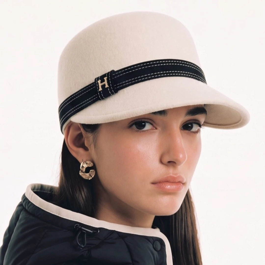 Chapeau cloche en feutre de laine pour femme, bord court – vue 3