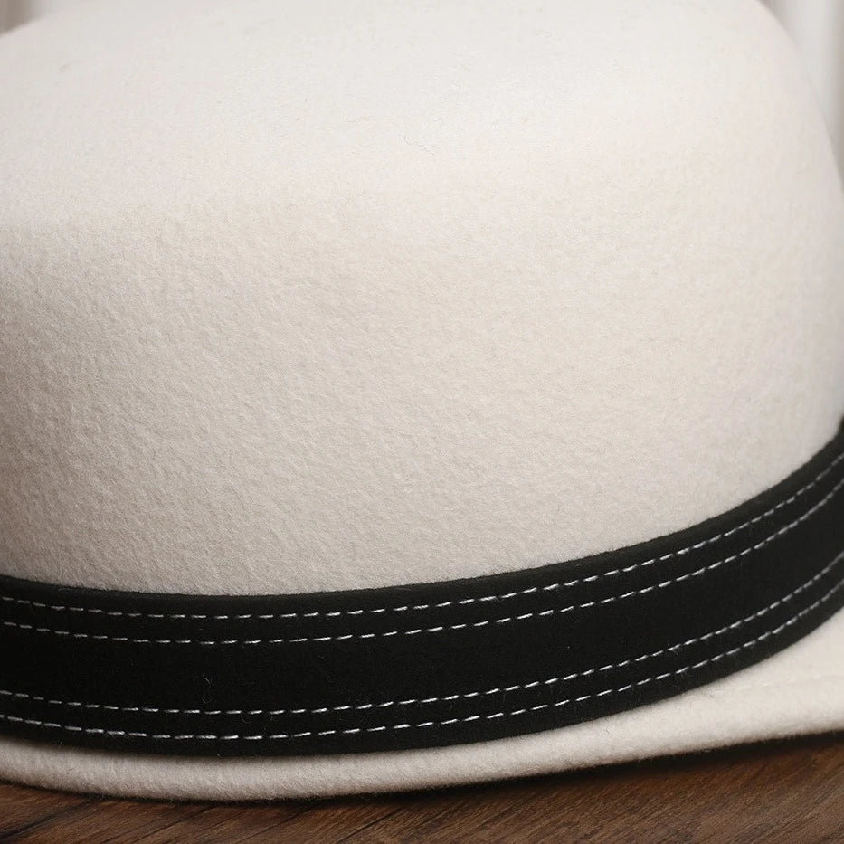 Chapeau cloche en feutre de laine pour femme, bord court – vue 5
