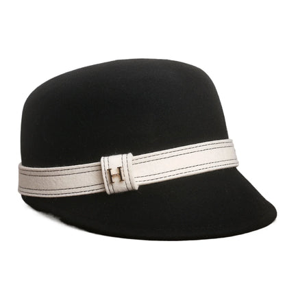 Chapeau cloche en feutre de laine pour femme, bord court – vue 8
