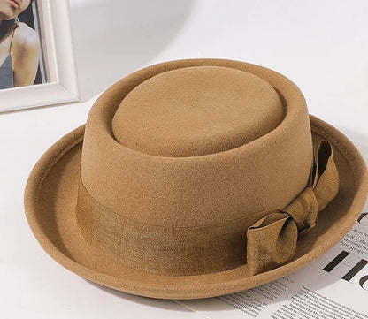 Chapeau fedora en feutre à bord roulé pour femme – vue 5
