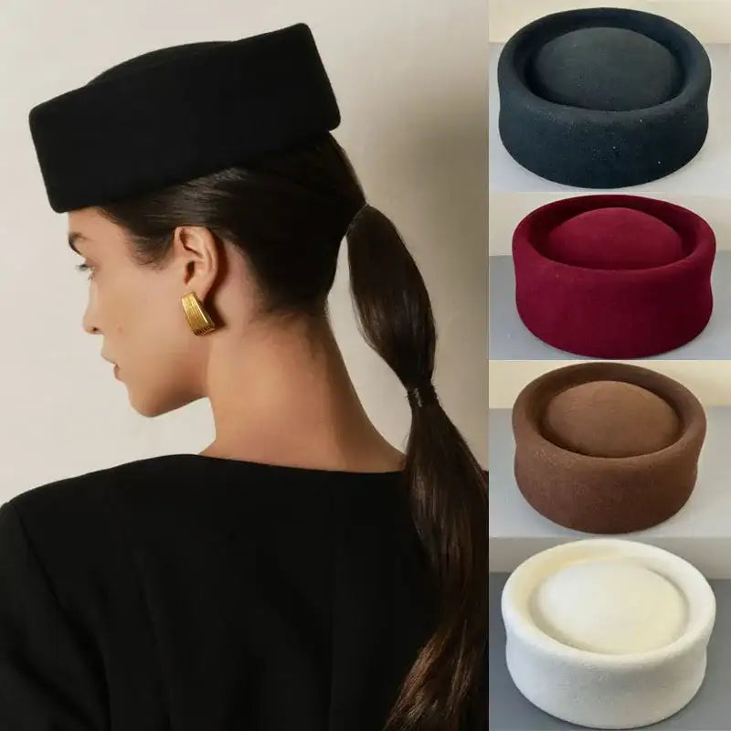 Chapeau en feutre femme 100 % laine, style vintage – vue 4