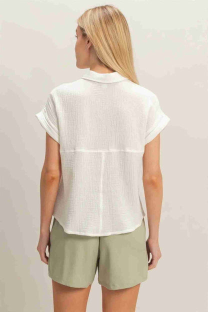 Chemise Femme Manches Retroussées Boutonnée - Coton Léger by CCWHOLESALECLOTHING