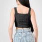 Crinkle Stretch Knit Sweetheart Hooked Bustier Cropped Top - Premium  - Shop now at Oléna-Fashion