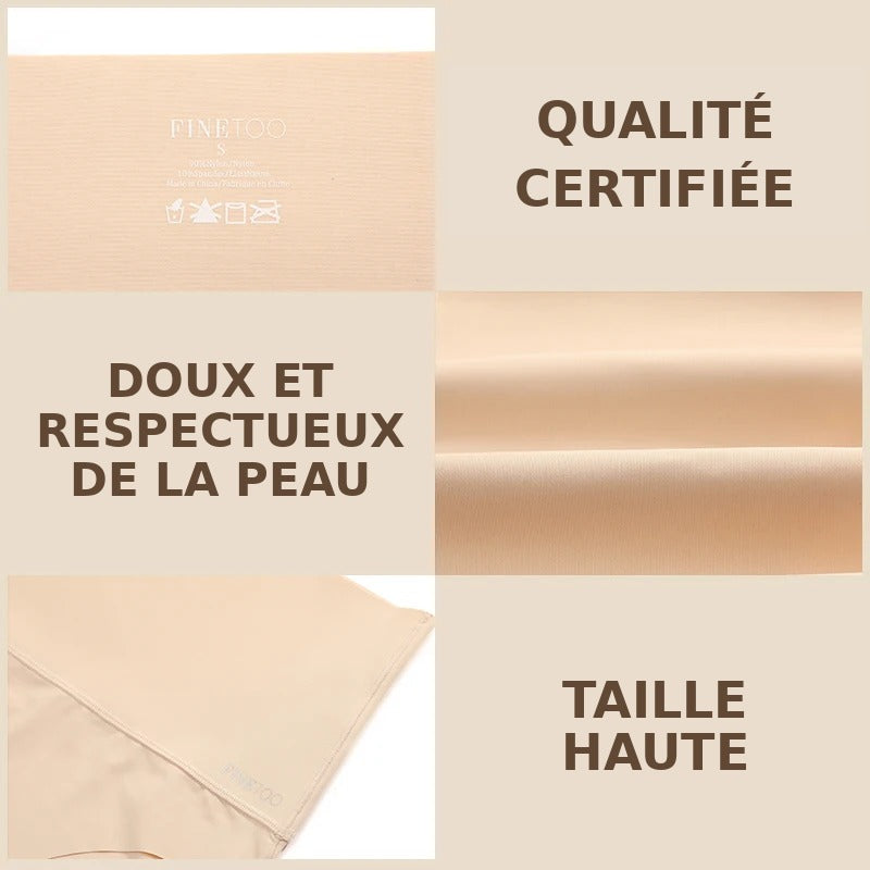 Lot de 2 culottes taille haute femme amincissantes, confortables et respirantes