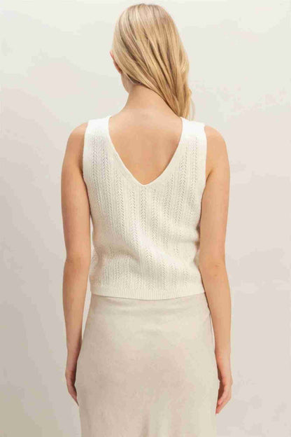 Débardeur Femme Col V Maille Côtelée - Coton Acrylique by CCWHOLESALECLOTHING